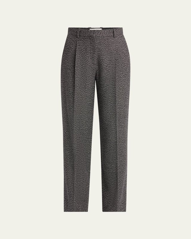 Mikkela Pleated Cashmere Straight-Leg Pants